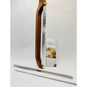 16" Wood Handle Serrated Bread Knife for Sourdough Bagels Baguette